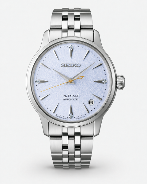 Seiko SRPL61J1 Presage Cocktail Time Automatic 34.0 mm Ice-blue textured Dial Watch