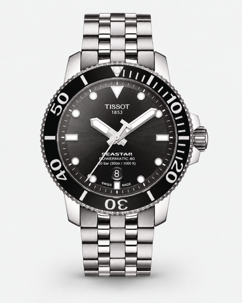 Tissot T120.407.11.051.00 Seastar 1000 Powermatic 80 Automatic 43 mm Black Dial Watch