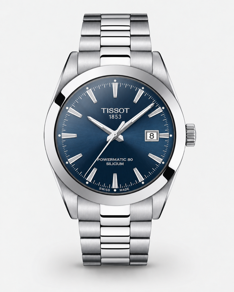 Tissot T127.407.11.041.00 Gentleman Powermatic 80 Silicium Automatic 40 mm Blue Dial Watch