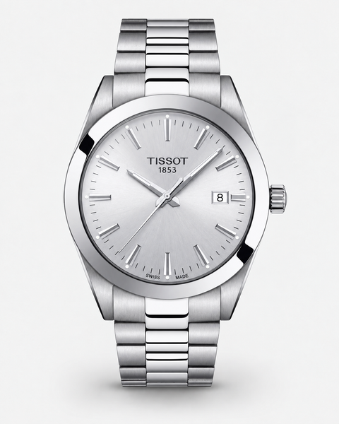 Tissot T127.410.11.031.00 Gentleman Quartz 40 mm Silver Dial Watch
