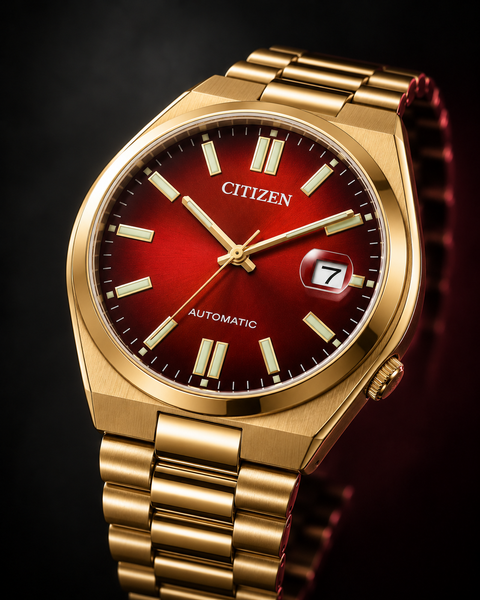 Citizen NJ0153-82X TSUYOSA Gold-Tone Automatic 40 mm Wine Red Dial Watch