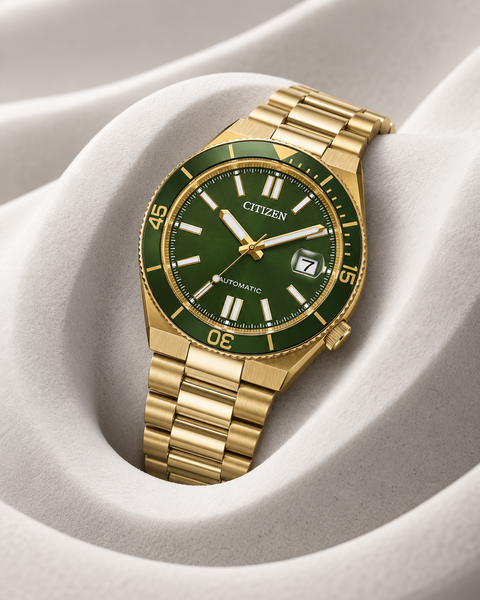 Citizen NJ0232-53X TSUYOSA Shore Gold-Tone Automatic 40 mm Green Dial Watch