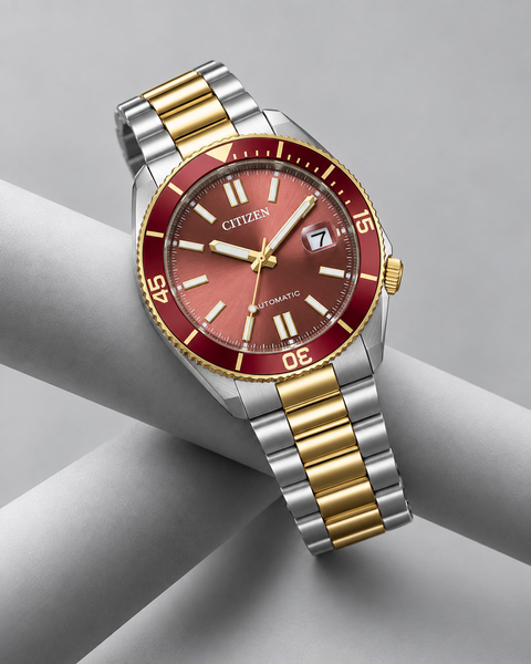 Citizen NJ0234-58X TSUYOSA Shore Two-Tone Automatic 40 mm Wine Red Dial Watch