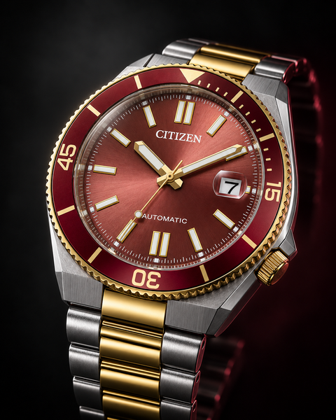 Citizen NJ0234-58X TSUYOSA Shore Two-Tone Automatic 40 mm Wine Red Dial Watch