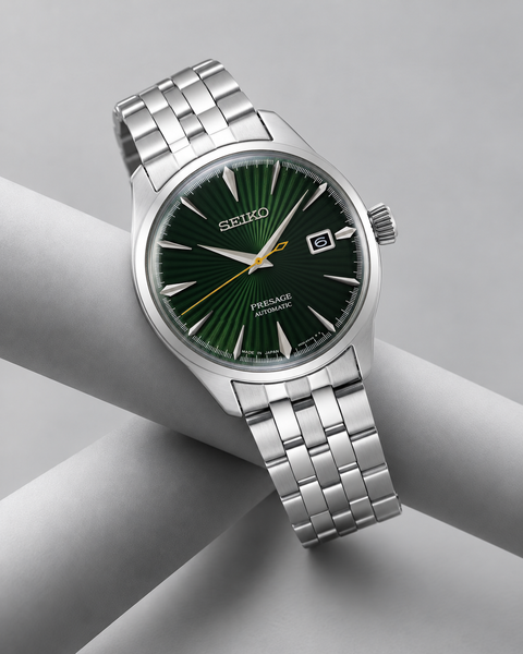 Seiko SRPE15J1 Presage Cocktail Time Automatic 40.5 mm Emerald Green / Green Dial Watch