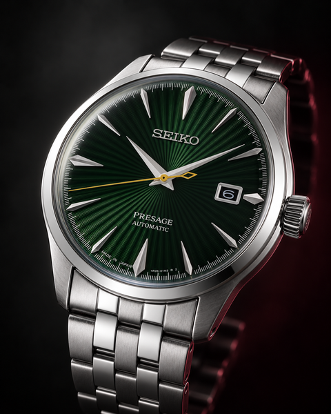Seiko SRPE15J1 Presage Cocktail Time Automatic 40.5 mm Emerald Green / Green Dial Watch