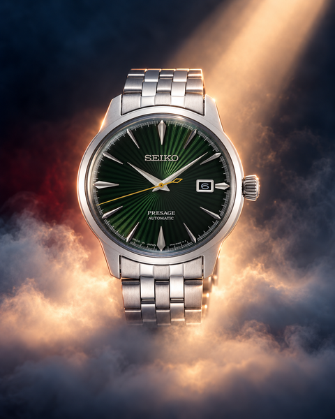 Seiko SRPE15J1 Presage Cocktail Time Automatic 40.5 mm Emerald Green / Green Dial Watch