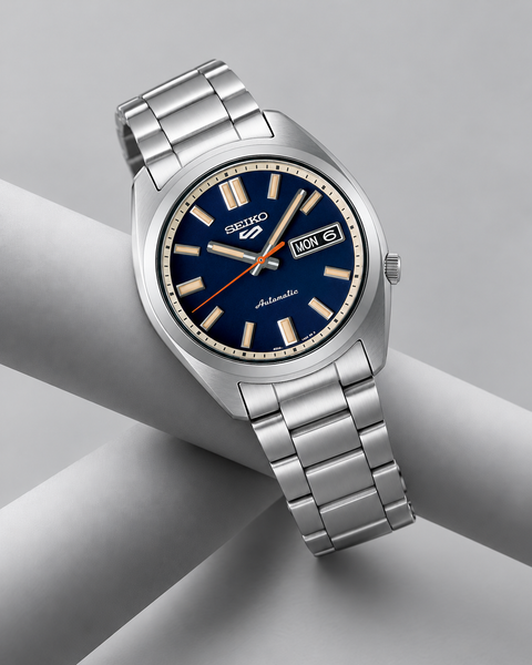 Seiko SRPK87K1 5 Sports SNXS Series Automatic 37.4 mm Navy Blue / Rinse Blue Dial Watch
