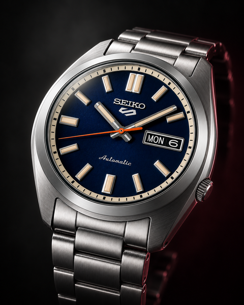 Seiko SRPK87K1 5 Sports SNXS Series Automatic 37.4 mm Navy Blue / Rinse Blue Dial Watch