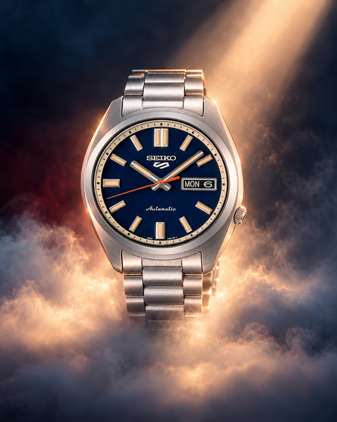 Seiko SRPK87K1 5 Sports SNXS Series Automatic 37.4 mm Navy Blue / Rinse Blue Dial Watch
