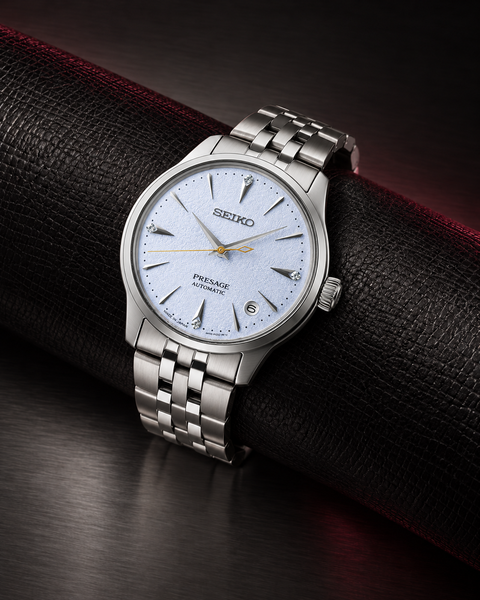 Seiko SRPL61J1 Presage Cocktail Time Automatic 34.0 mm Ice-blue textured Dial Watch