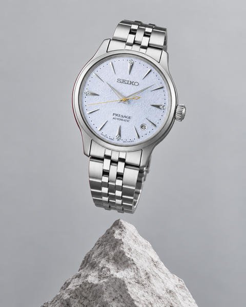 Seiko SRPL61J1 Presage Cocktail Time Automatic 34.0 mm Ice-blue textured Dial Watch
