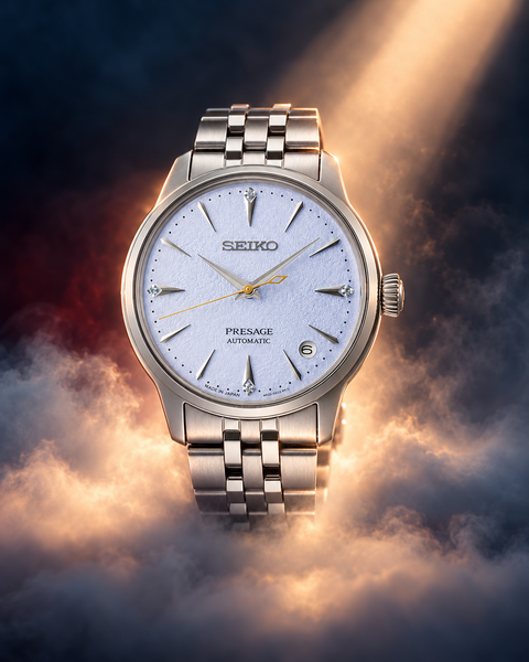 Seiko SRPL61J1 Presage Cocktail Time Automatic 34.0 mm Ice-blue textured Dial Watch