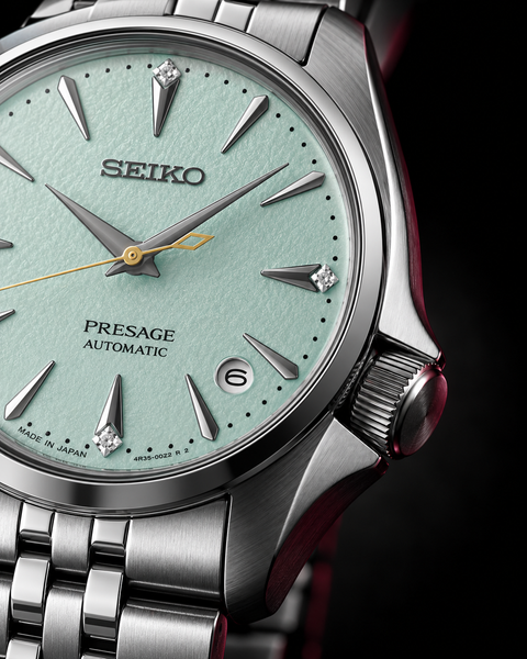 Seiko SRPL63J1 Presage Cocktail Time Automatic 34.0 mm Mint-green textured Dial Watch