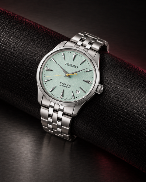 Seiko SRPL63J1 Presage Cocktail Time Automatic 34.0 mm Mint-green textured Dial Watch