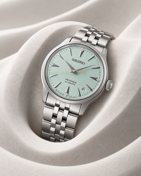 Seiko SRPL63J1 Presage Cocktail Time Automatic 34.0 mm Mint-green textured Dial Watch