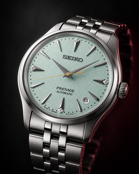Seiko SRPL63J1 Presage Cocktail Time Automatic 34.0 mm Mint-green textured Dial Watch