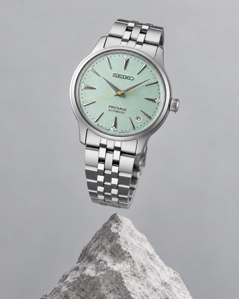 Seiko SRPL63J1 Presage Cocktail Time Automatic 34.0 mm Mint-green textured Dial Watch