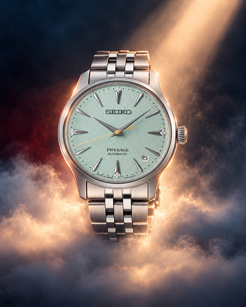 Seiko SRPL63J1 Presage Cocktail Time Automatic 34.0 mm Mint-green textured Dial Watch