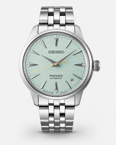 Seiko SRPL63J1 Presage Cocktail Time Automatic 34.0 mm Mint-green textured Dial Watch