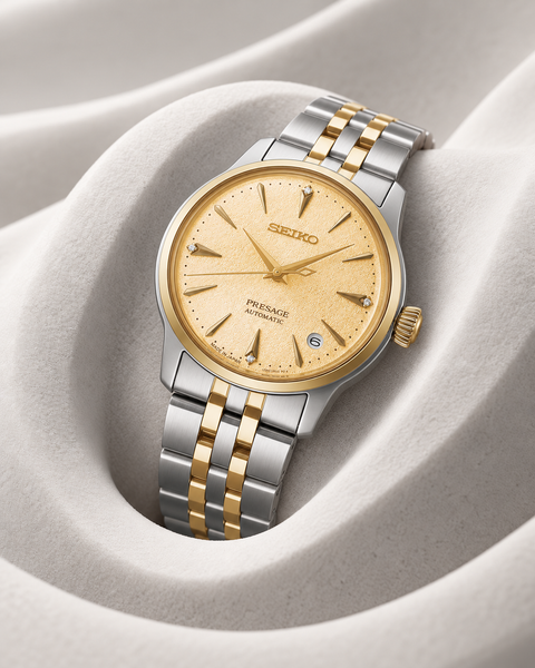 Seiko SRPL64J1 Presage Cocktail Time Automatic 34.0 mm Champagne-gold textured Dial Watch