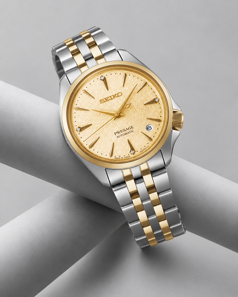 Seiko SRPL64J1 Presage Cocktail Time Automatic 34.0 mm Champagne-gold textured Dial Watch