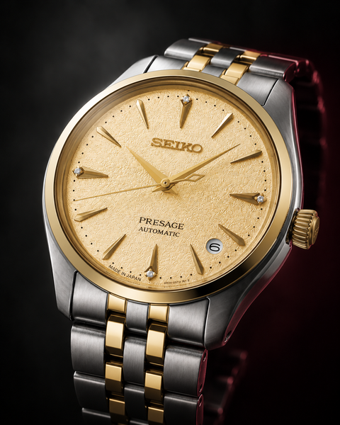 Seiko SRPL64J1 Presage Cocktail Time Automatic 34.0 mm Champagne-gold textured Dial Watch