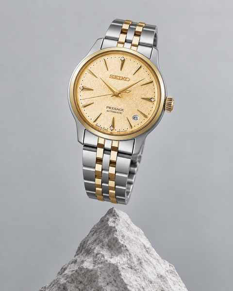 Seiko SRPL64J1 Presage Cocktail Time Automatic 34.0 mm Champagne-gold textured Dial Watch