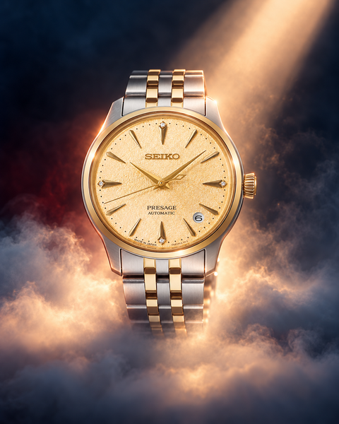 Seiko SRPL64J1 Presage Cocktail Time Automatic 34.0 mm Champagne-gold textured Dial Watch