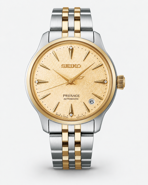 Seiko SRPL64J1 Presage Cocktail Time Automatic 34.0 mm Champagne-gold textured Dial Watch