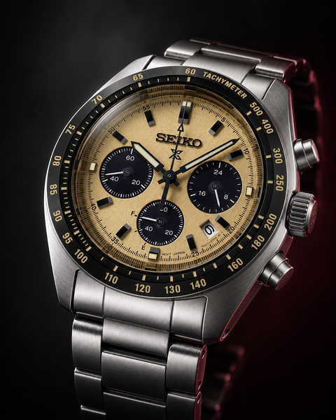 Seiko SSC817 Prospex Speedtimer Solar Chronograph 39.0 mm Gold Dial Watch
