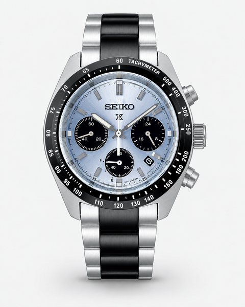 Seiko SSC909 Prospex Speedtimer Solar Chronograph 39.0 mm Pale Ice Blue Dial Watch