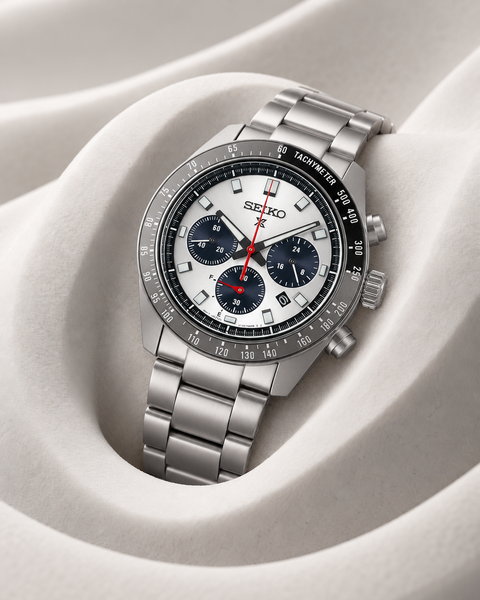 Seiko SSC911 Prospex Speedtimer Solar Chronograph 41.4 mm White / Silver Dial Watch