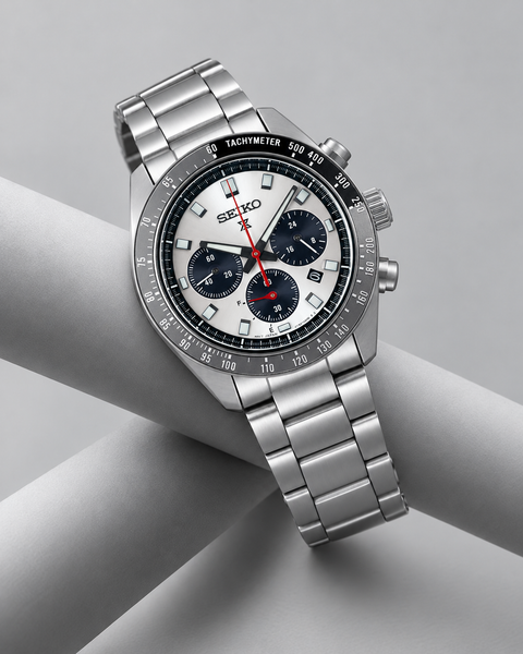 Seiko SSC911 Prospex Speedtimer Solar Chronograph 41.4 mm White / Silver Dial Watch