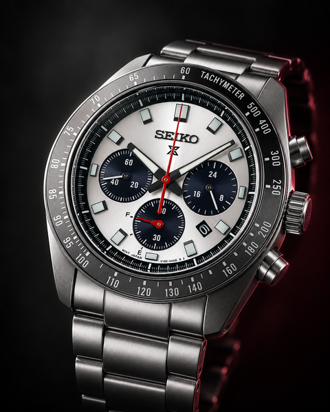 Seiko SSC911 Prospex Speedtimer Solar Chronograph 41.4 mm White / Silver Dial Watch