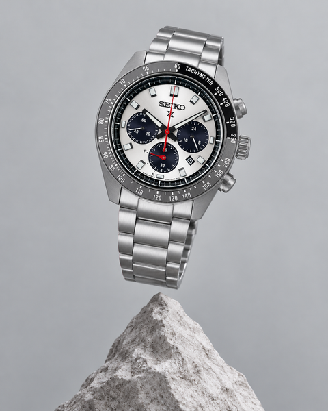 Seiko SSC911 Prospex Speedtimer Solar Chronograph 41.4 mm White / Silver Dial Watch