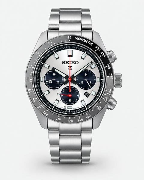 Seiko SSC911 Prospex Speedtimer Solar Chronograph 41.4 mm White / Silver Dial Watch