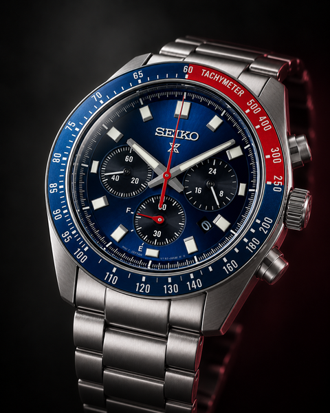 Seiko SSC913 Prospex Speedtimer Solar Chronograph 41.4 mm Blue Dial Watch