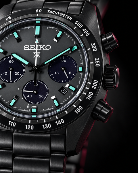 Seiko SSC917 Prospex Speedtimer The Black Series Solar Chronograph 39.0 mm Black / Gray Dial Watch