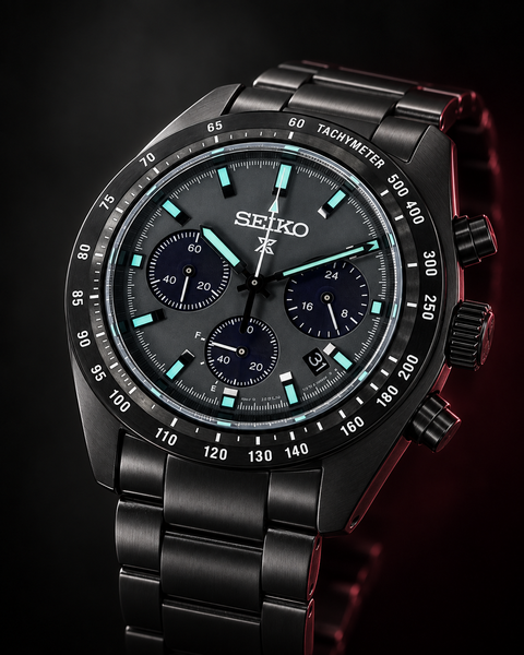 Seiko SSC917 Prospex Speedtimer The Black Series Solar Chronograph 39.0 mm Black / Gray Dial Watch