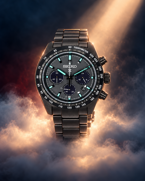 Seiko SSC917 Prospex Speedtimer The Black Series Solar Chronograph 39.0 mm Black / Gray Dial Watch