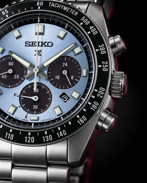Seiko SSC935 Prospex Speedtimer Solar Chronograph 41.4 mm Pale Blue Dial Watch