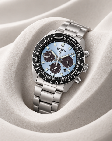 Seiko SSC935 Prospex Speedtimer Solar Chronograph 41.4 mm Pale Blue Dial Watch