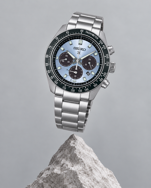 Seiko SSC935 Prospex Speedtimer Solar Chronograph 41.4 mm Pale Blue Dial Watch