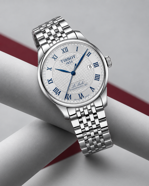Tissot T006.407.11.033.03 Le Locle 20th Anniversary Powermatic 80 Automatic 39.3 mm Silver with blue details Dial Watch