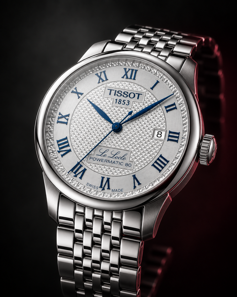 Tissot T006.407.11.033.03 Le Locle 20th Anniversary Powermatic 80 Automatic 39.3 mm Silver with blue details Dial Watch