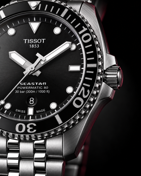 Tissot T120.407.11.051.00 Seastar 1000 Powermatic 80 Automatic 43 mm Black Dial Watch