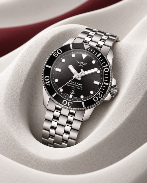 Tissot T120.407.11.051.00 Seastar 1000 Powermatic 80 Automatic 43 mm Black Dial Watch