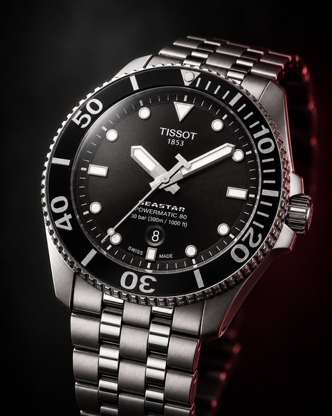 Tissot T120.407.11.051.00 Seastar 1000 Powermatic 80 Automatic 43 mm Black Dial Watch