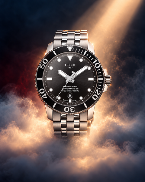Tissot T120.407.11.051.00 Seastar 1000 Powermatic 80 Automatic 43 mm Black Dial Watch